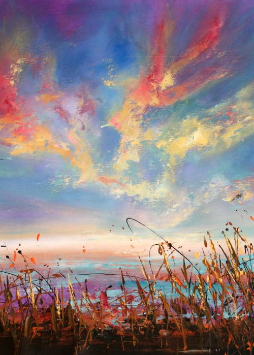 Don't Be Late  - Large original landscape by Cecilia Frigati