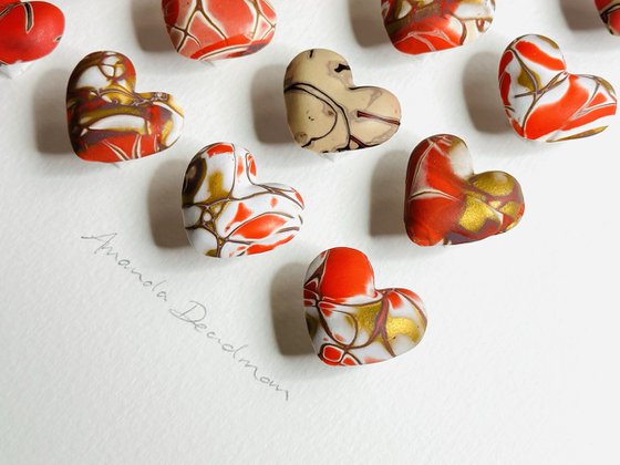 LOVE - Red gold white & beige