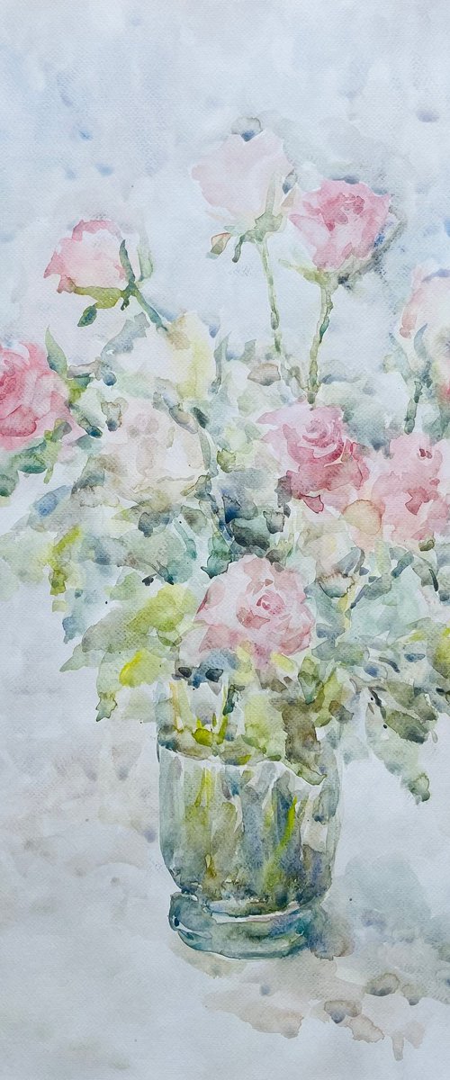 Roses 19,7x 25,6 in by Elena Klyan