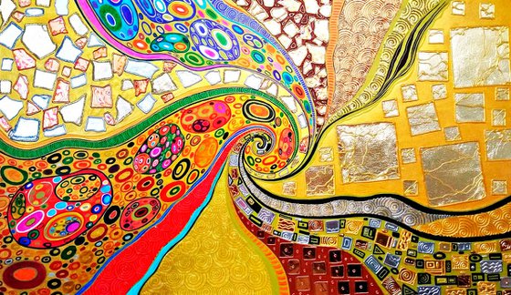 Abstract Klimt. The kiss