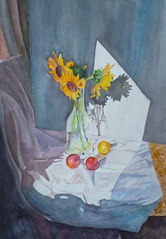 STILL LIFE WITH SUNFLOWER