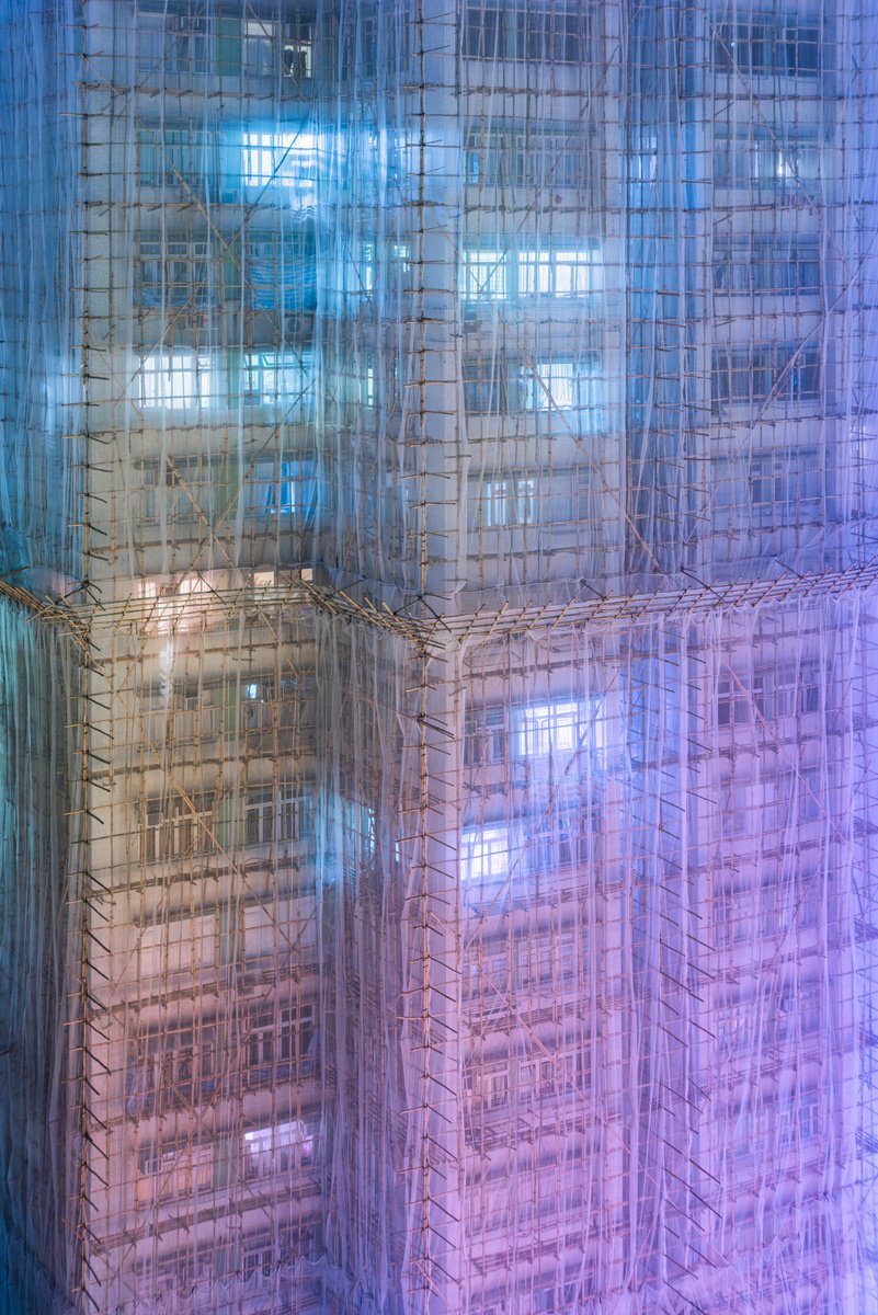 Photorealistic Cityscapes Photograph By Serge Horta, 63 X 94", Transparencies No.3 Neon Lights, Original Artwork