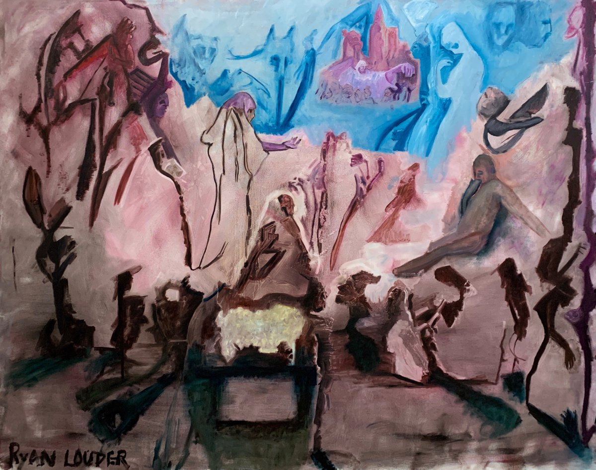 Expressive Oil Painting , In A Far Away Land By Ryan Louder, 70 X 60, Artwork For Sale On Artfinder