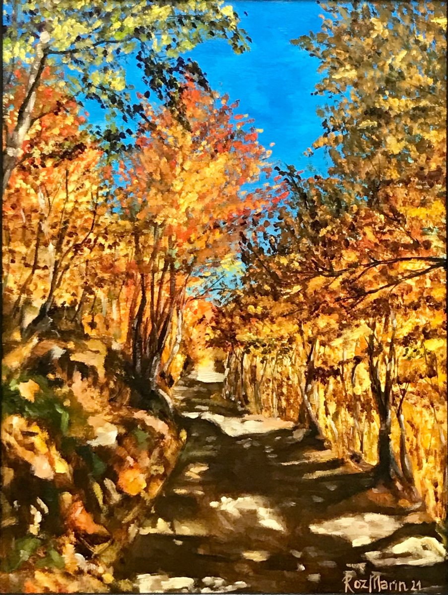 Impressionistic Landscape Oil Painting By Marina Deryagina, 14 X 18", Autumn In Montenegro, Original Artwork