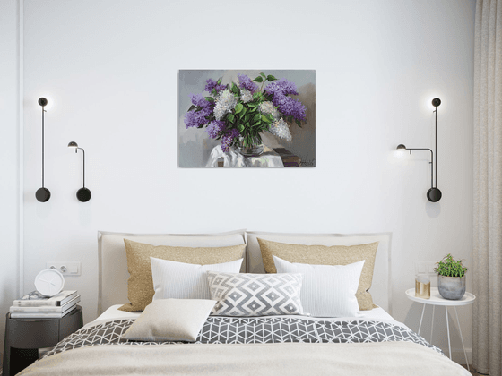 Lilacs  (50x70cm, oil painting, ready to hang)