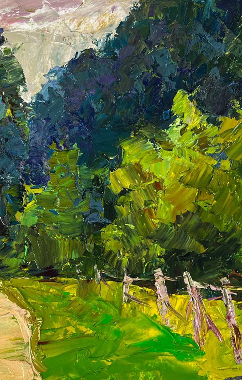 A Road along a Summer Forest by Boris Serdyuk