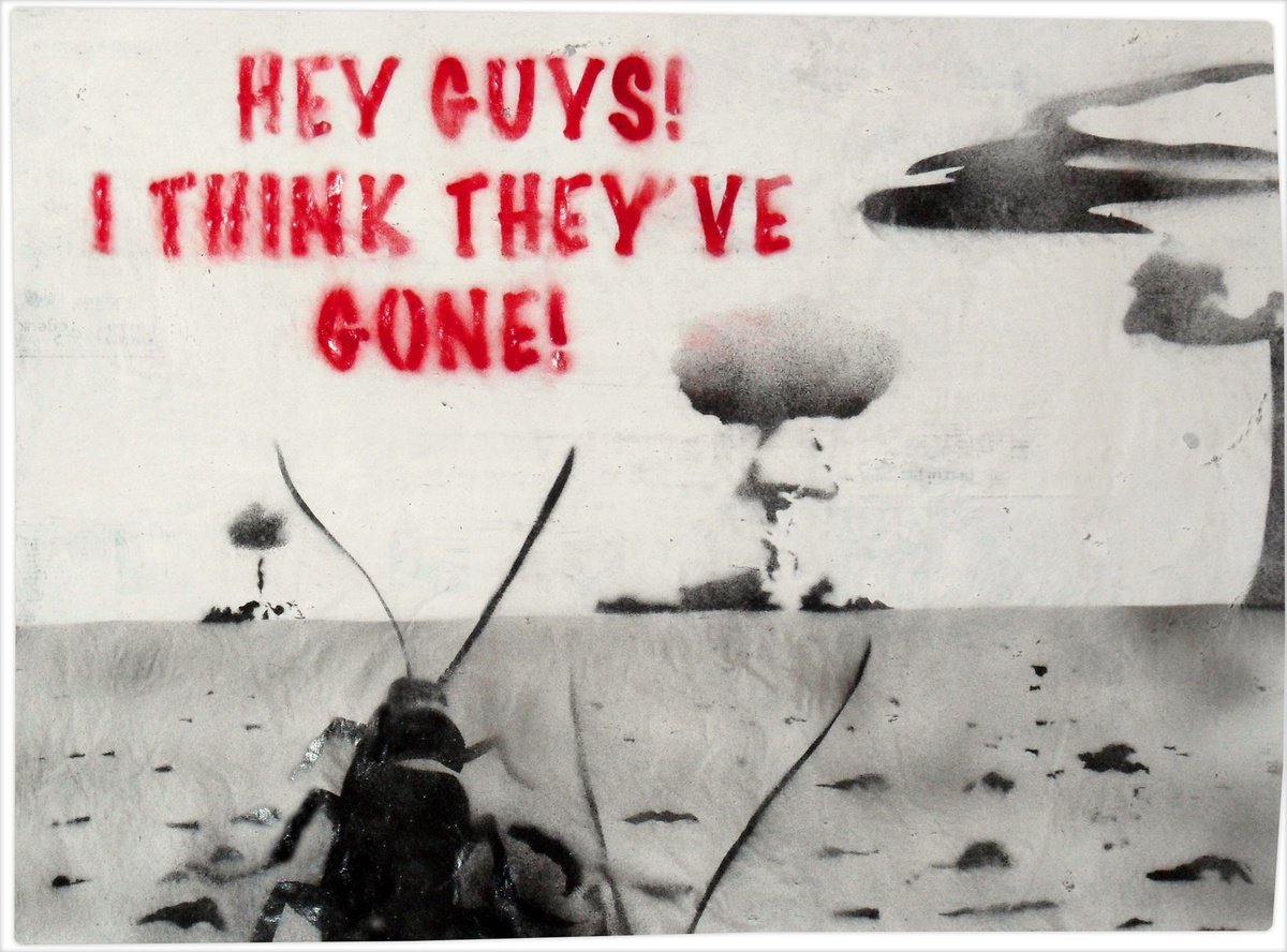 Surrealistic Animal Acrylic Painting By Juan Sly, 30 X 22", Hey Guys! (Wp), Original Artwork