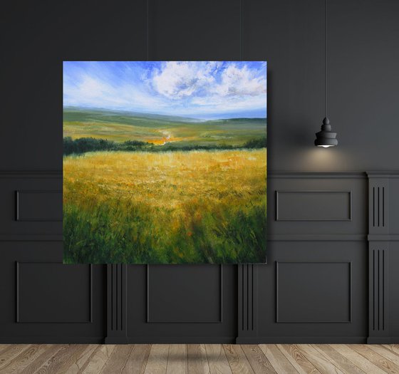 "Between Fields" SPECIAL PRICE!!! Large Painting W80xH80cm