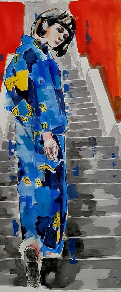 figure on steps 11-6-23 by Thomas Donaldson