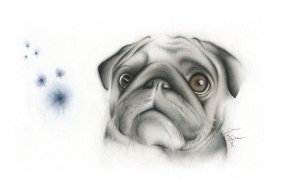 They See Something That We Don't II - Pug watercolor painting