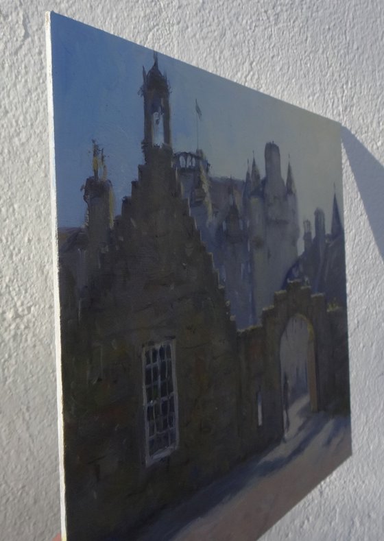 Castle Fraser, Aberdeenshire.One-of-a-Kind Oil Painting on Board. Unframed.