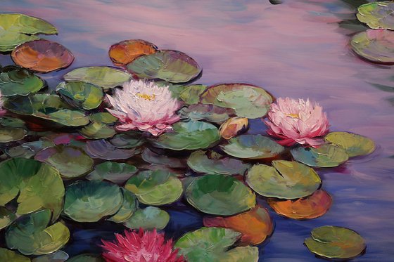 "Water lilies on the water"