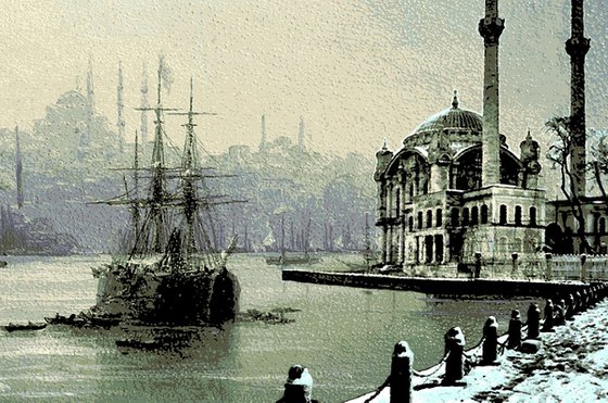 Snow at Bosphorus Istanbul