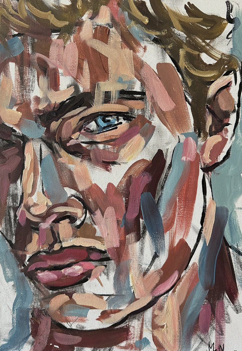Man face painting male portrait by Emmanouil Nanouris