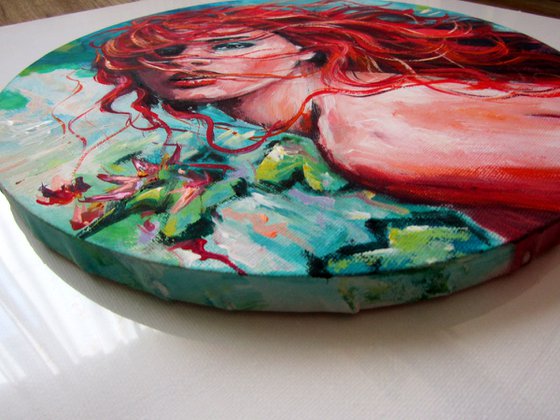 Girl with water lily