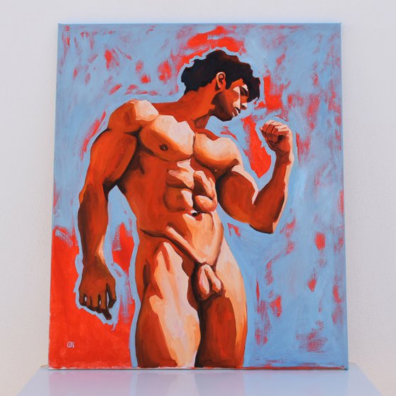 "The Crimson Pose" - Male figure