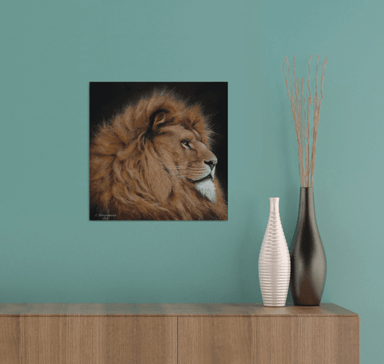 Lion. Original Pastel Portrait