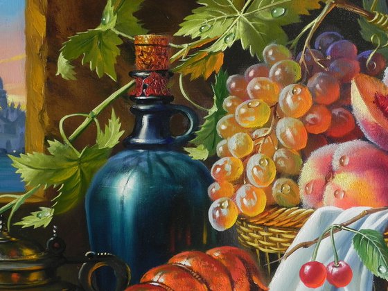 "Venetian still life" Original painting Oil on canvas Home decor