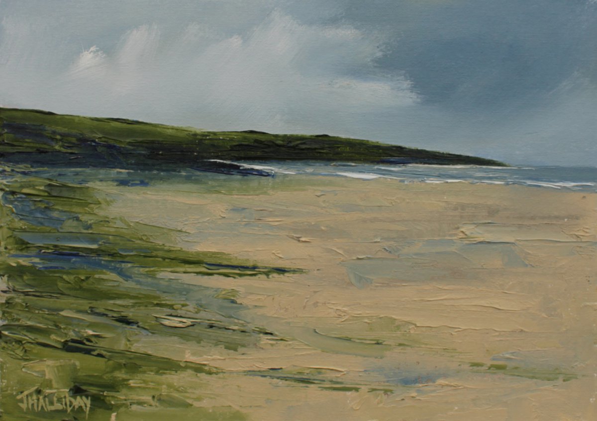 Impressionistic Landscape Oil Painting By John Halliday, 14 X 10, Incoming Tide, Irish Landscape, Original Artwork
