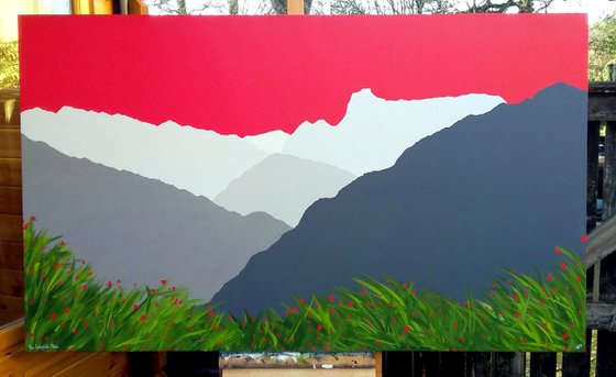 The Langdale Pikes, The Lake District (LARGE painting)