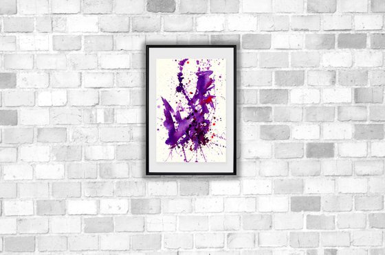 ABSTRACT ARTWORK.#14 - ORIGINAL WATERCOLOUR AND INK ABSTRACT PAINTING.