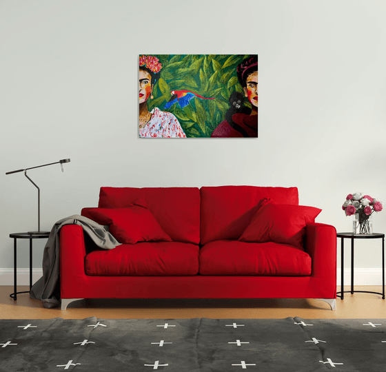 Frida Khalo, Original painting, Ready to hang by WanidaEm