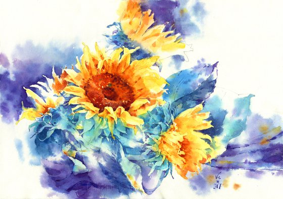 Original watercolor painting "Soul of Ukraine"