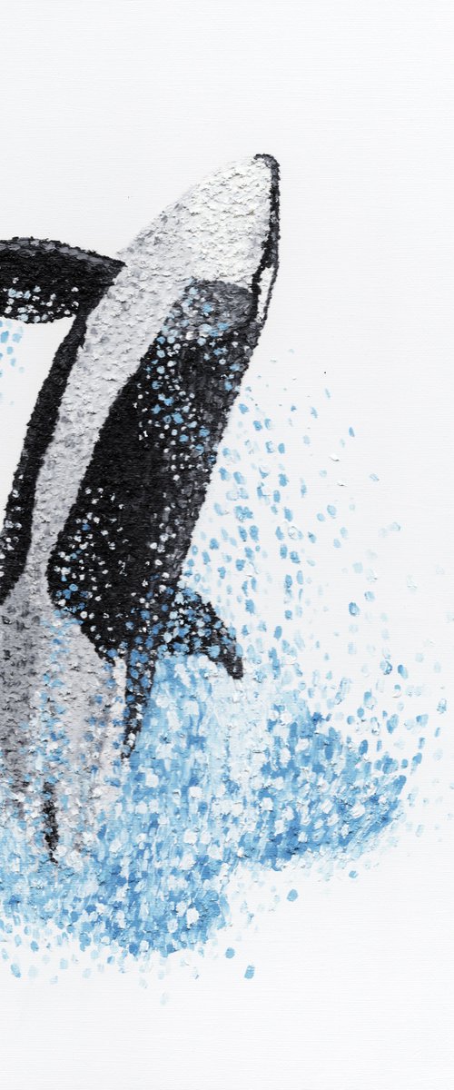 Orca Oil Painting "Exhilaration" by Kelsey Emblow