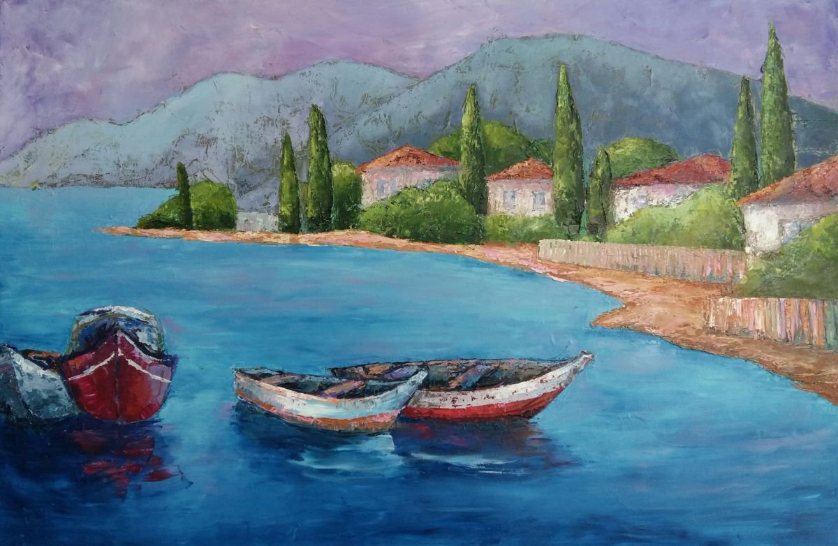 Mediterranean landscape. Memories. 9060 cm, FREE SHIPPING by Larissa Uvarova