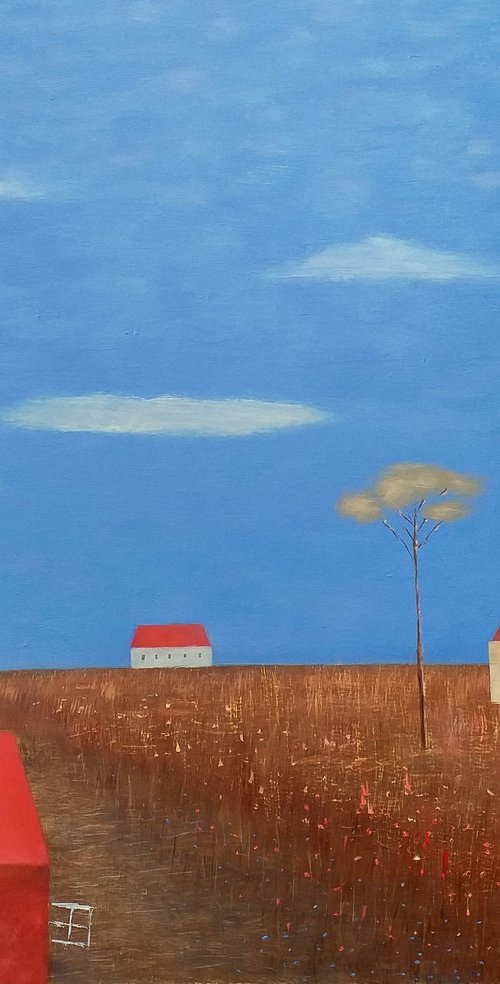 Houses In The Fields by Kestutis Jauniskis