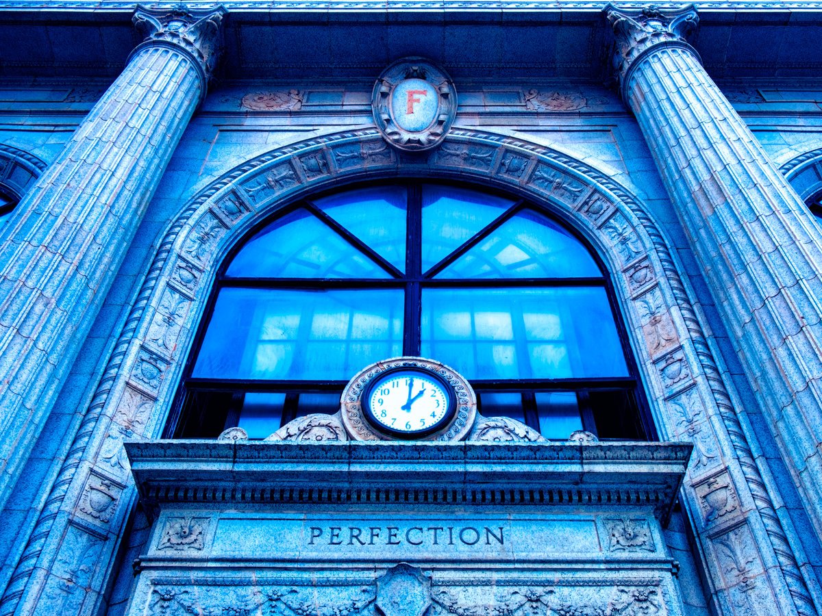 Impressionistic Cityscapes Photograph By William Dey, 26 X 20", The Perfect Blue Chicago Il, Original Artwork