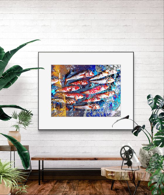 Photo Collage Fish Sea Sand