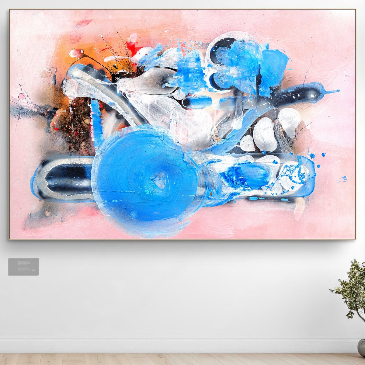 Organic Abstract Acrylic Painting By Adriano Ribeiro, 47 X 31, Chainsaw For Dummies, Original Artwork