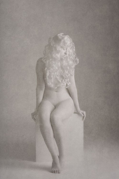 Solitude in White - Art Nude by Peter Zelei