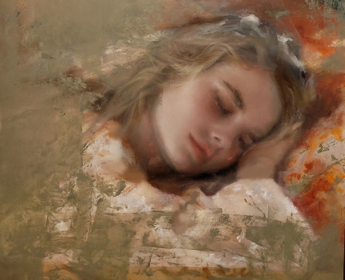 Impressionistic Portrait Oil Painting By Yuliia Kyrsanova, 30 X 26", Where Dreams Breathe, Original Artwork