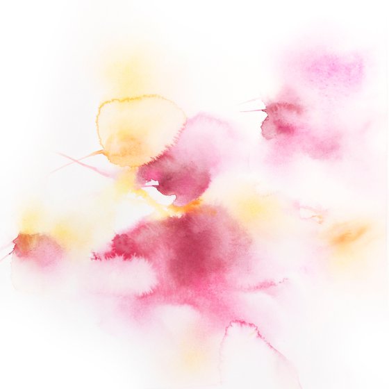 Abstract watercolor floral painting "Summer melody"