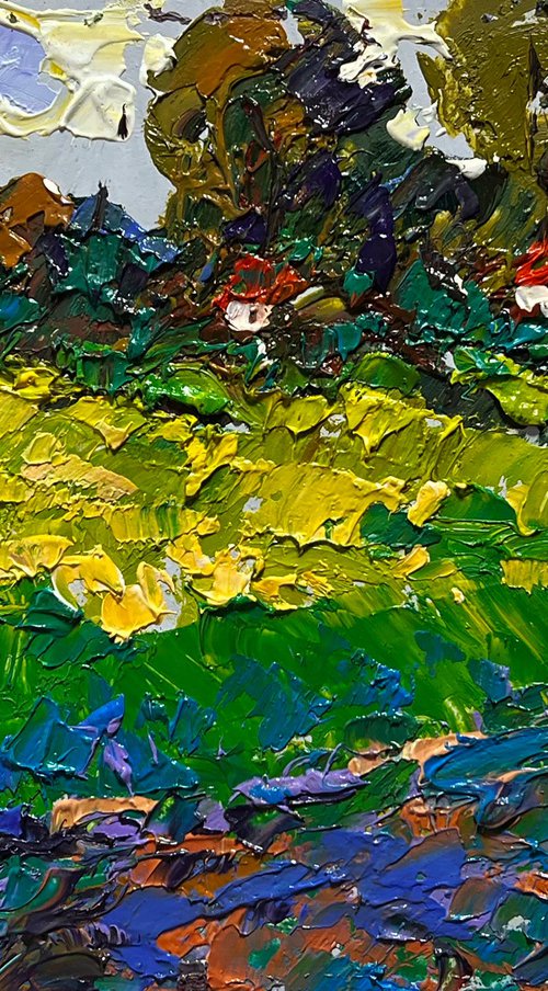 Yellow fields near the village by Kalenyuk Alex