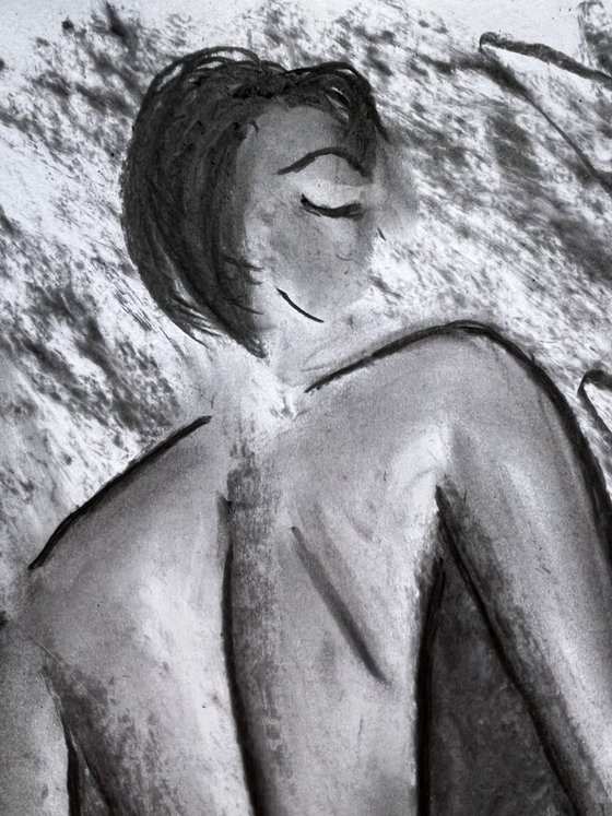 Woman Nude Charcoal Art