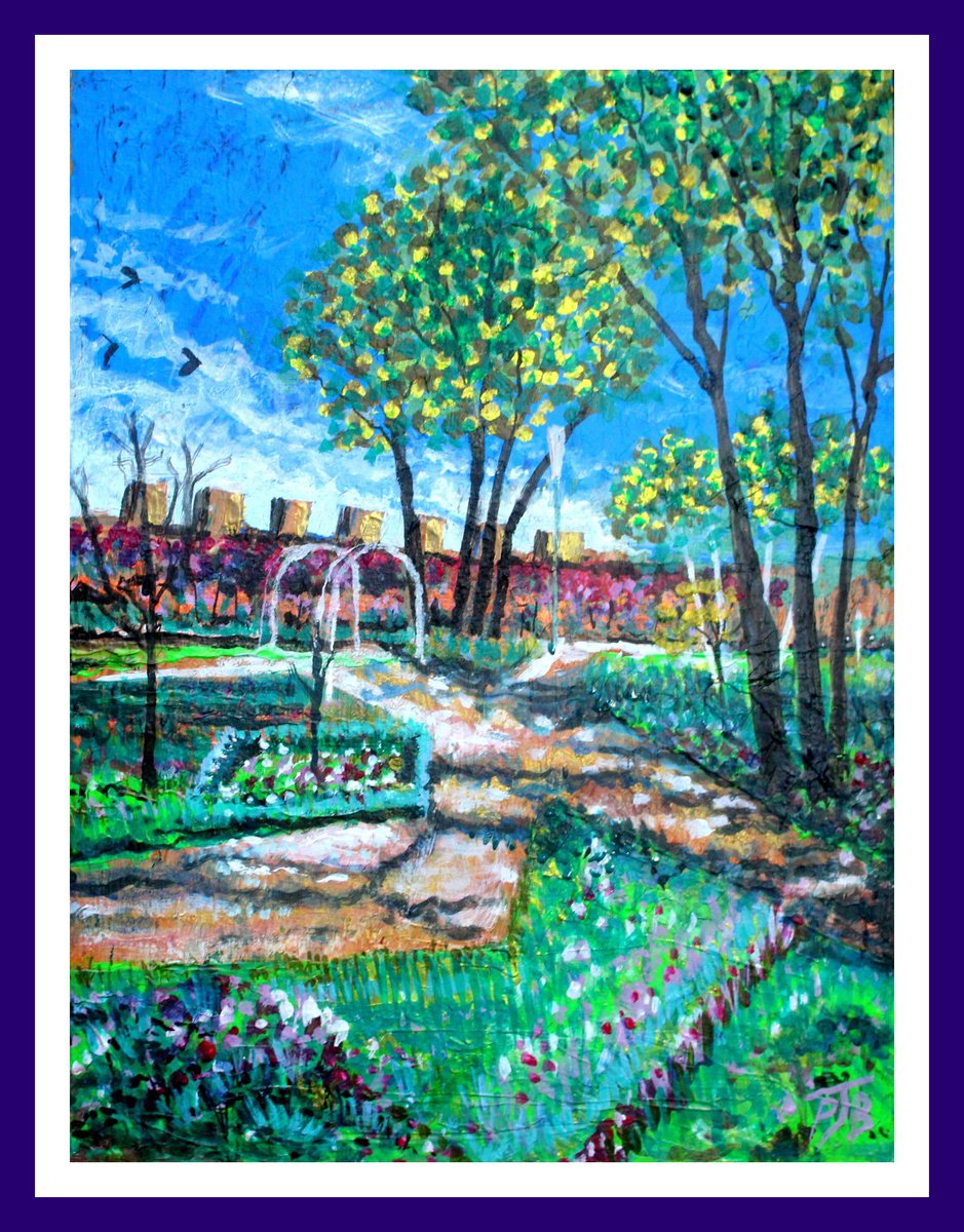 Impressionistic Landscape Acrylic Painting By Paul J Best, 12 X 16", Castelo De Silves, Original Artwork