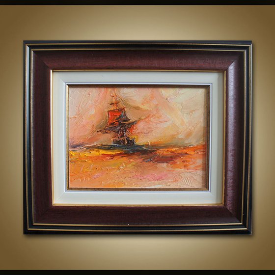 Sailing, oil painting seascape