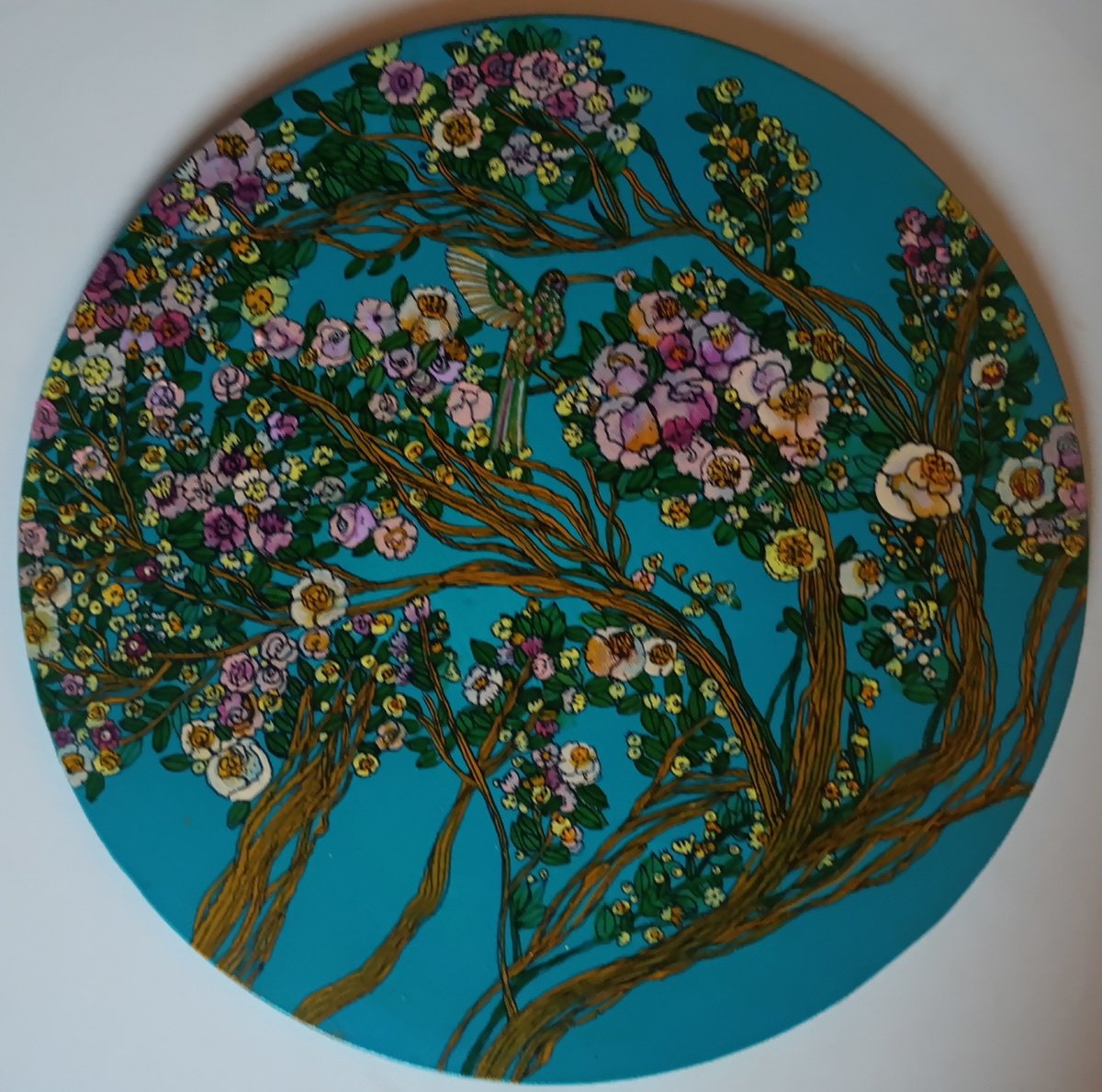 Naive Acrylic Painting , A Beautiful Tree By Tetiana Osadchuk, 16 X 16, Artwork For Sale On Artfinder