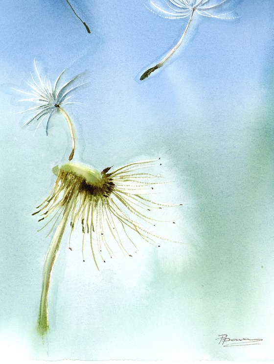 Dandelion  - Original Watercolor Painting