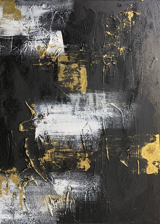 Gold and Black Abstract Glints