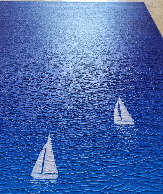 Blue ocean", n.27 - textured painting