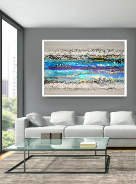 "Floating " XL abstract original (100x150cm)
