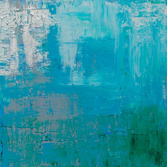 Blue/Green/Silver Abstract #183