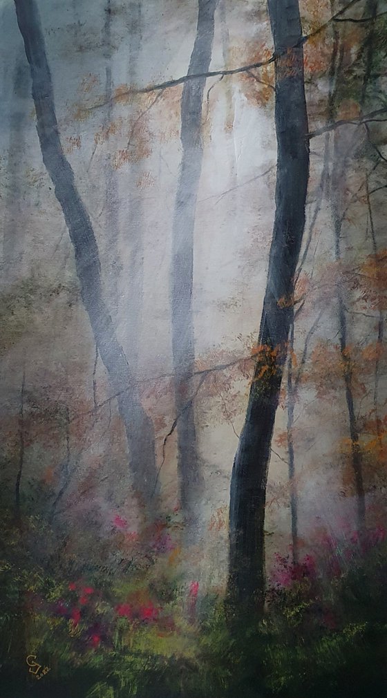 " Foggy Forest "  W 44 x H 80 cm  SPECIAL PRICE  !!!