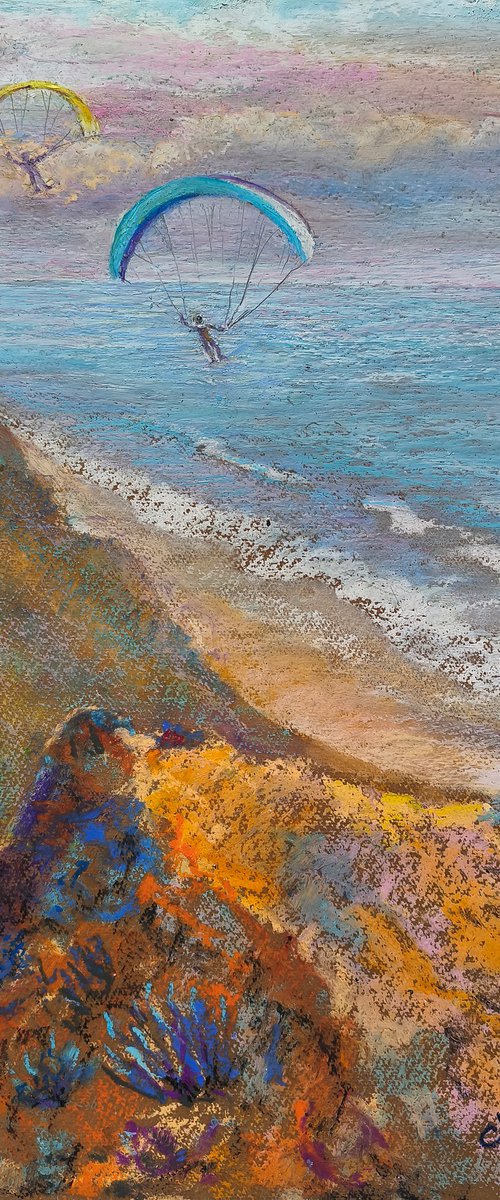 Paragliding Over Mediterranean Cliffs by Anastasiia Aguf