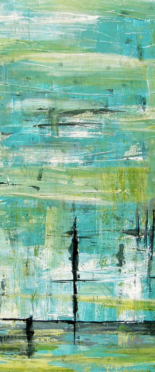 Spring Greens  - 30ins x 30ins by Lil Nutter