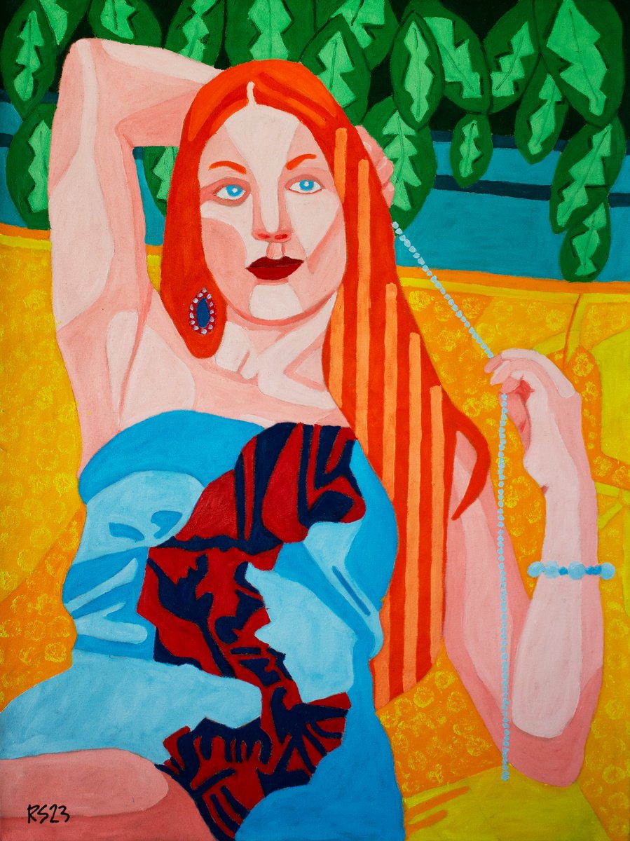 Expressive Portrait Oil Painting By Randall Steinke, 40 X 30", Ashley No. 11, Original Artwork